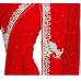 Mesmerizing Red Colored Stone Worked Chiffon Saree